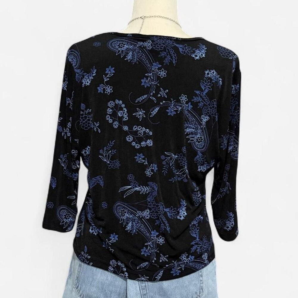 Jm-collection Women's Black and Blue Blouse - Picture 4 of 5